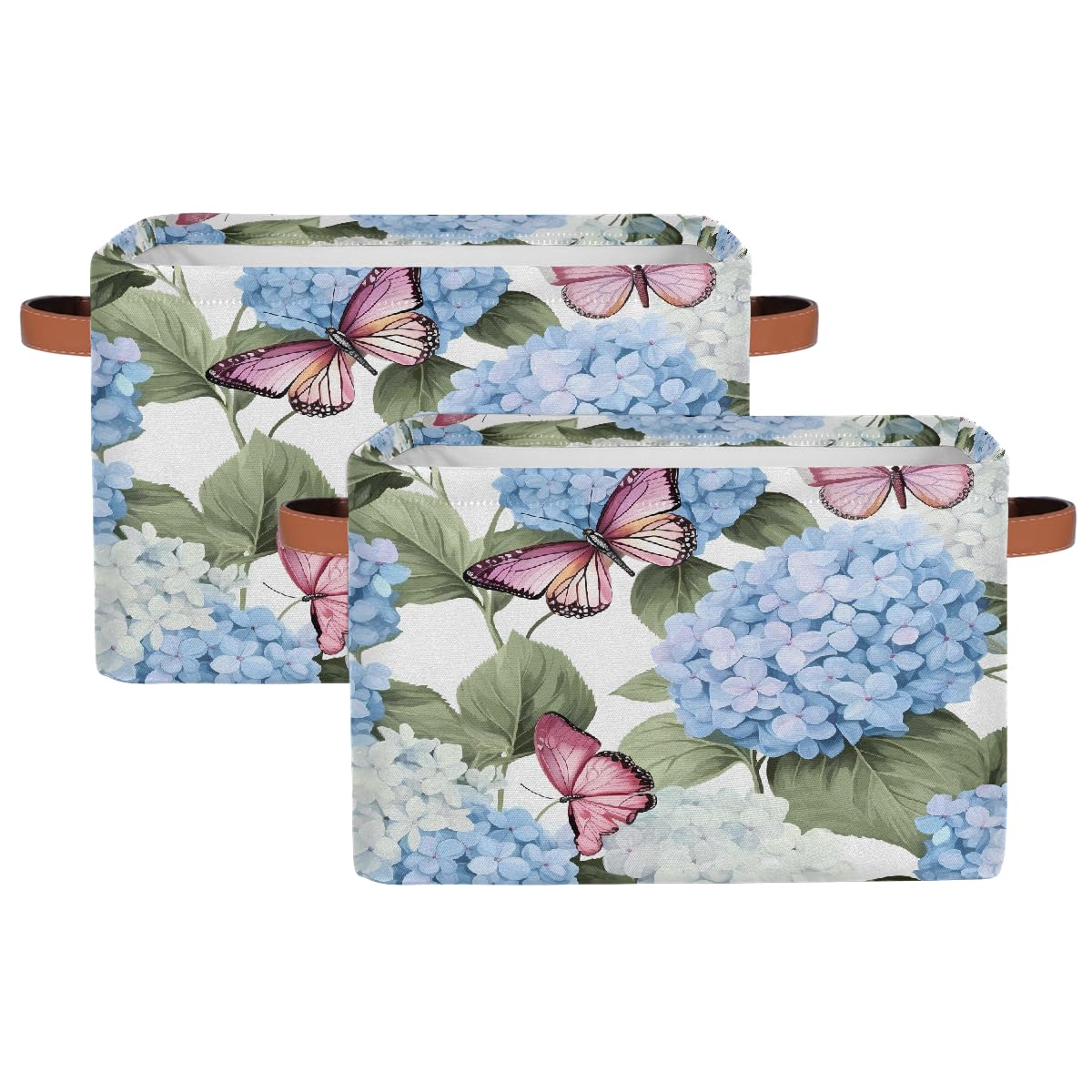 Wildflowers Plants Storage Baskets for Organizing, Fabric Collapsible Storage Bins Box Spring Esthetical Decorative Toy Organizer Baskets for Closet Shelves Gift Basket 1 Pc