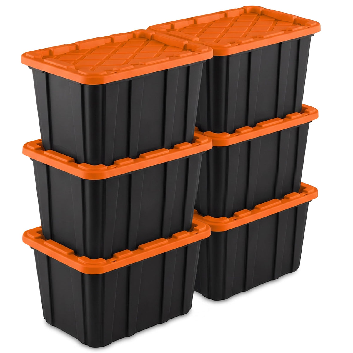 Sterilite Industrial Storage Tote with Lids for Garage, 38 Gallon, 4-Pack