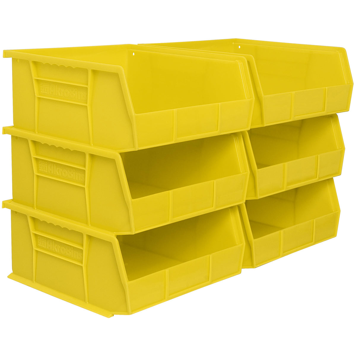 Akro-Mils 30235 AkroBins Plastic Storage Bins, 11"x11"x5", Red, 6-Pack