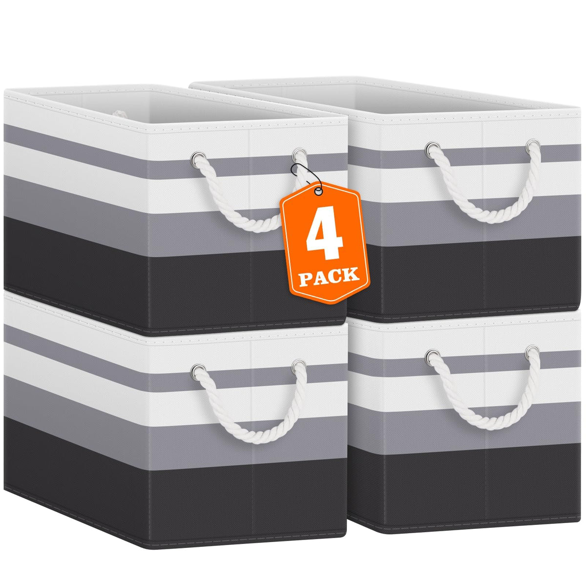Fab totes Storage Bins Foldable Storage Baskets with Rope Handles