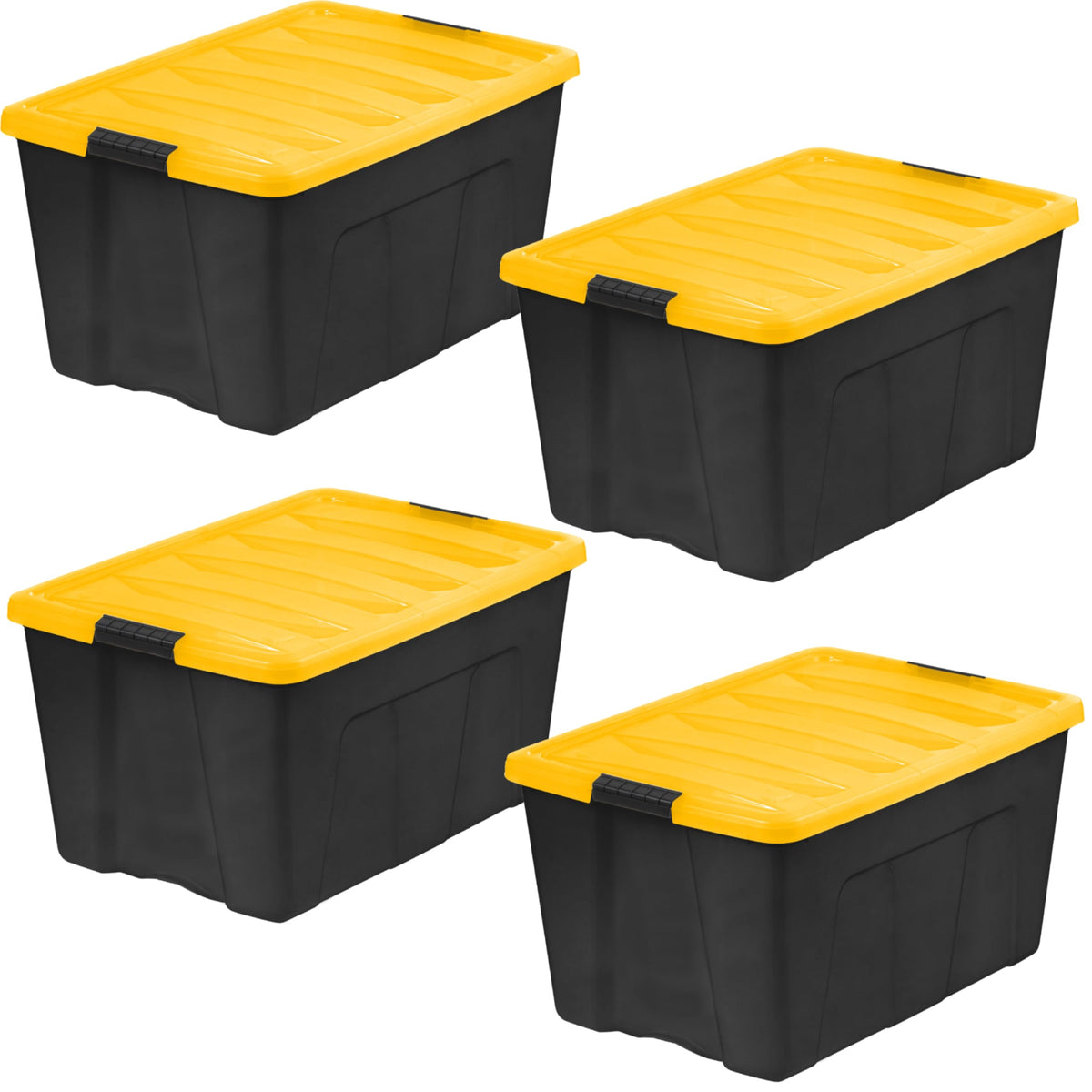 IRIS USA 6-Pack 32 Quart Storage Bins with Lids, Black