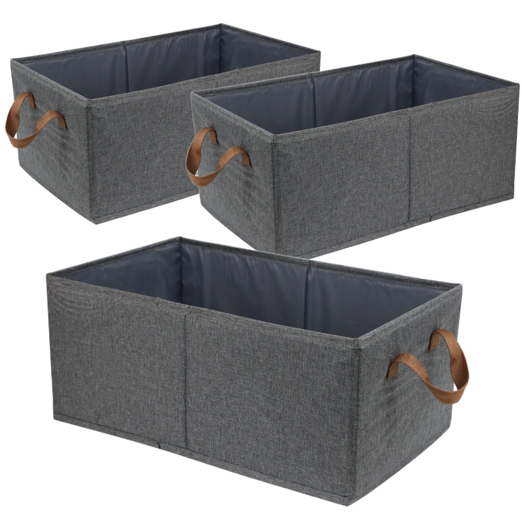 Fordonral Pack of 3 Large Capacity Storage Bins Closet Organizer System, Sturdy Foldable Storage Boxes for Organizing Clothing, Sheets, Toys, Books - Shelf Organizer Shelves Basket Storage Bin