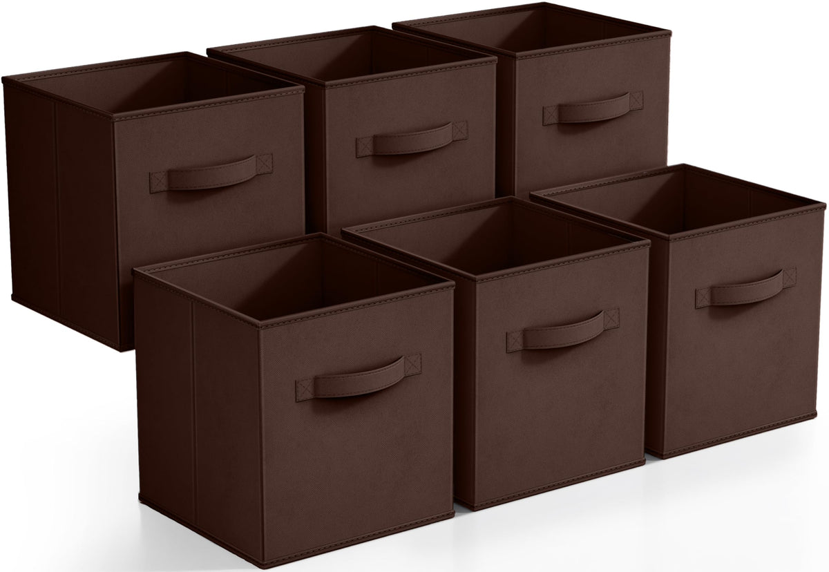 Sorbus Fabric Storage Cubes, 6-Pack Foldable Bins (11 Inch, Dark Green)