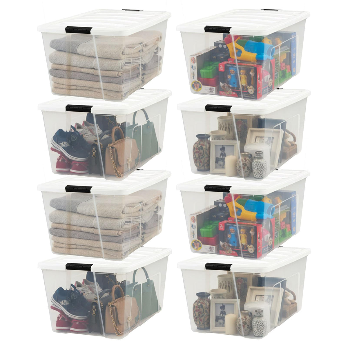 IRIS USA 6-Pack 72 Quart Storage Bins with Lids, Clear