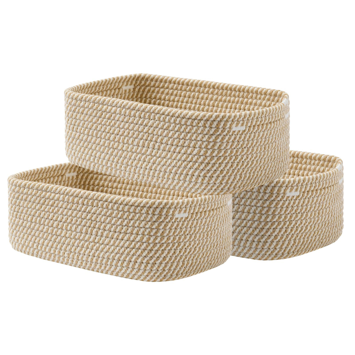 KALLAX Small Woven Storage Basket for Organizing, 12 x 8 x 4.5 inch, 3 Pack