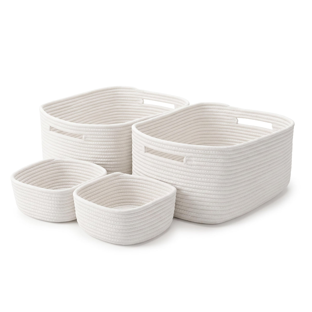 5 Pack Storage Baskets for Shelves, 17"x13"x7.5" & 7"x7"x3.5"
