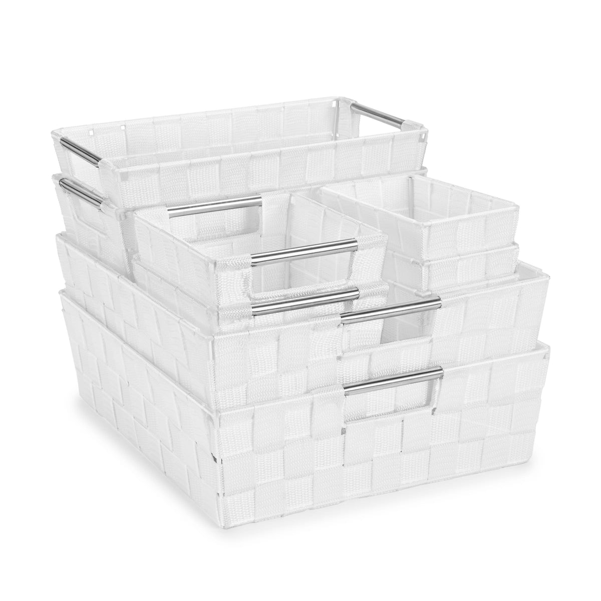 Sorbus Baskets for Organizing, Woven Storage Set (Set of 3, Gray)