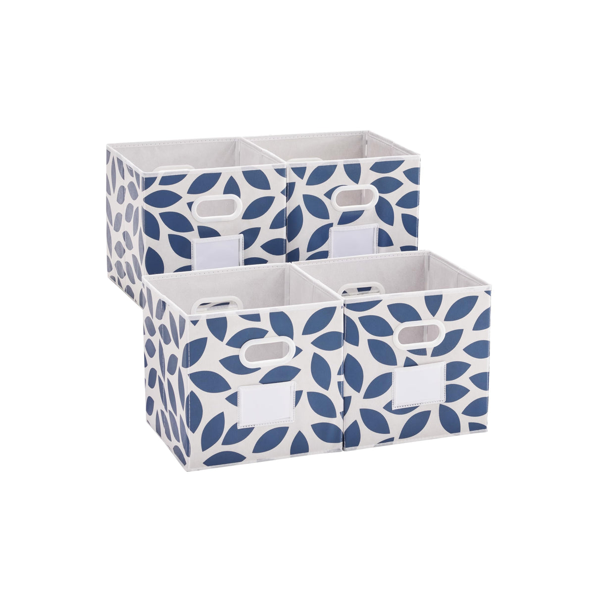 MAX Houser Foldable Fabric Storage Bins with Dual Plastic Handles, Grey