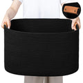 danpinera Blanket Basket, 72L Woven Storage basket with Leather Handle, Eco-friendly Decorative Storage Organization in Bathroom & Living Room for Towels 22 ''*17 ''*11.8 '', Gradient Brown