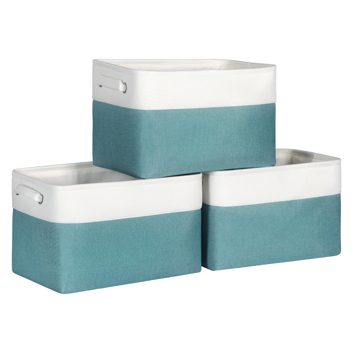 Foldable Storage Bin Collapsible Basket 12" x 10" x 9.5" Cube Storage Organizer Bins with Dual Carry Handles for Home Closet Shelves Drawers Organizer, Set of 3, Grey