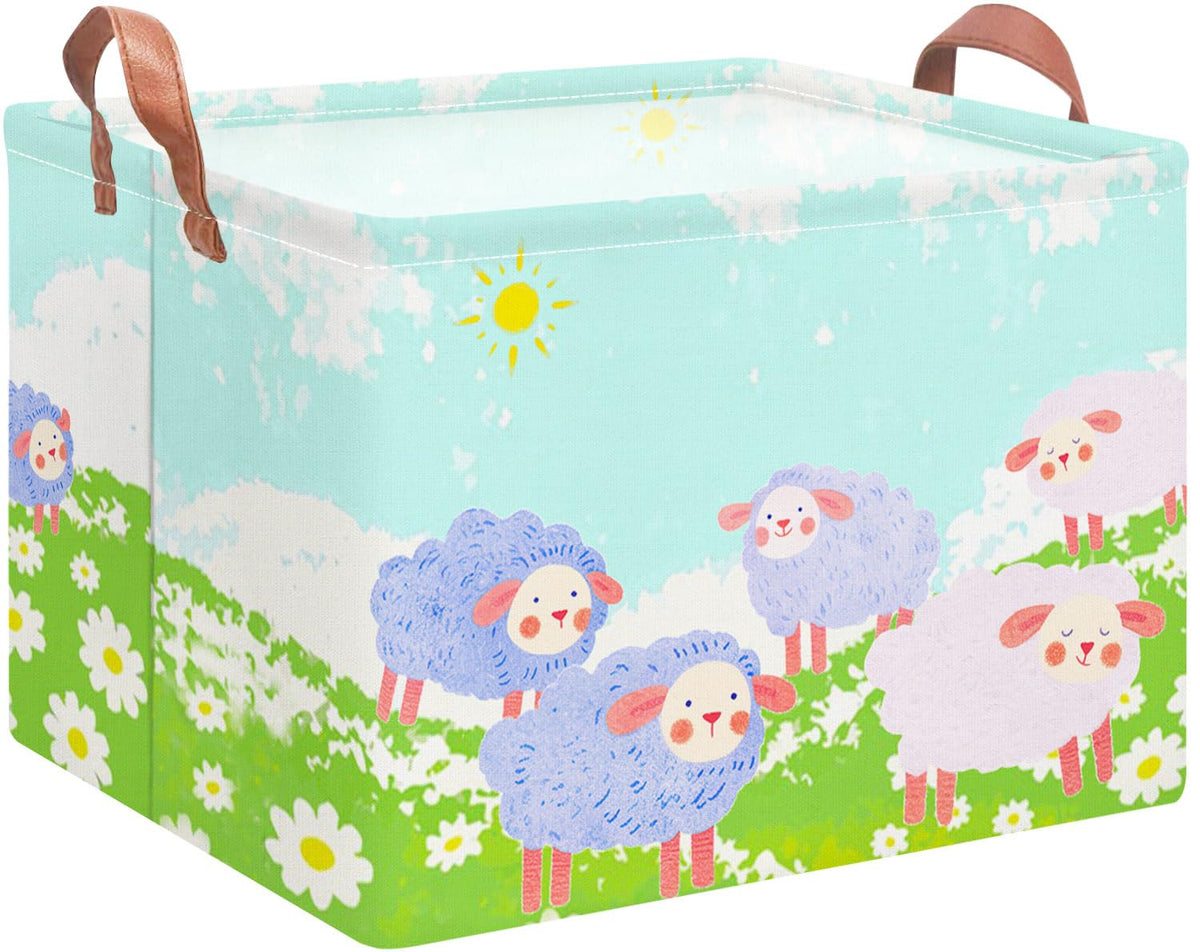 NTAOHAMPER Rectangular Storage Basket, Books Box, Gift Basket, Room Decor(Animal)