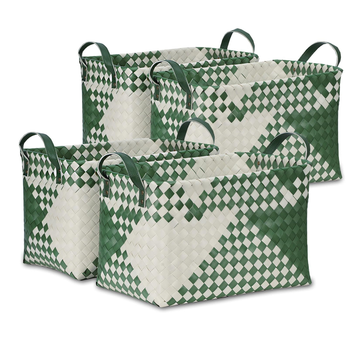 BROWNLILY Handwoven Wicker Storage Baskets, Pack of 4, Brown