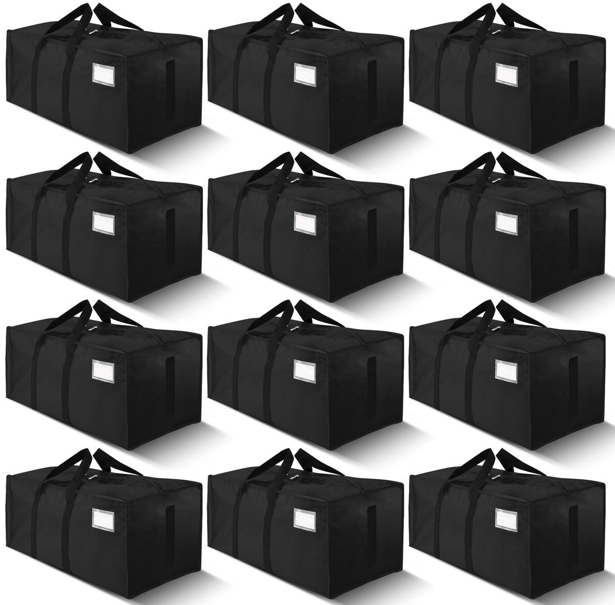 HOMESURE Supports 200lbs Heavy Duty Moving Bags - Strong Zipper & Wrap-Around Handles - Water-Resistant Storage Totes, Durable Alternative to Moving Boxes - 8 Pack - Semi-Transparent