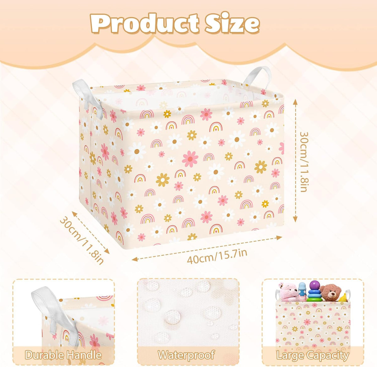 Collapsible Storage Basket Collapsible Fabric Laundry Basket with Handles