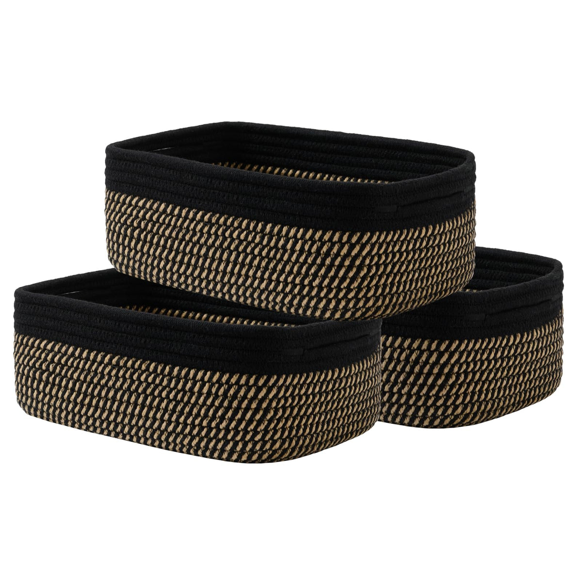 KALLAX Small Woven Storage Basket for Organizing, 12 x 8 x 4.5 inch, 3 Pack