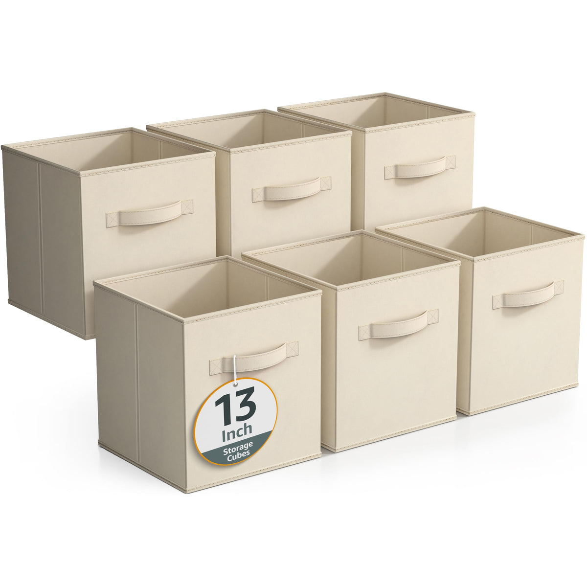 Sorbus Fabric Storage Cubes, 6-Pack Foldable Bins (11 Inch, Dark Green)
