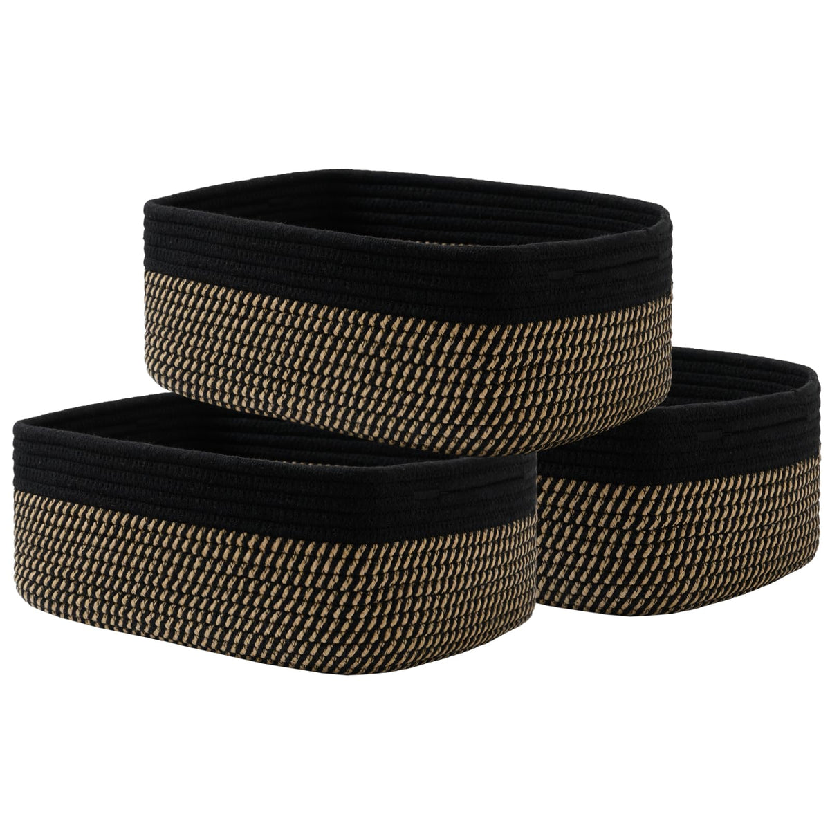 KALLAX Small Woven Storage Basket for Organizing, 12 x 8 x 4.5 inch, 3 Pack
