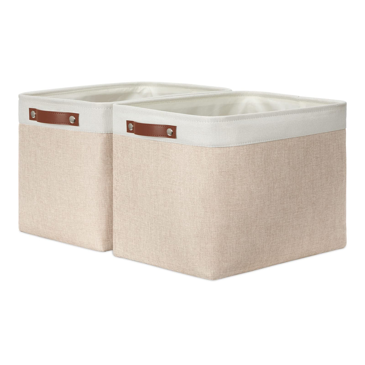 DULLEMELO Extra Large Storage Baskets, Fabric Storage Bins for Organizing Shelves Nursery Toys Books, Closet Baskets and Bins with Handles, Black&Grey, 2-Pack