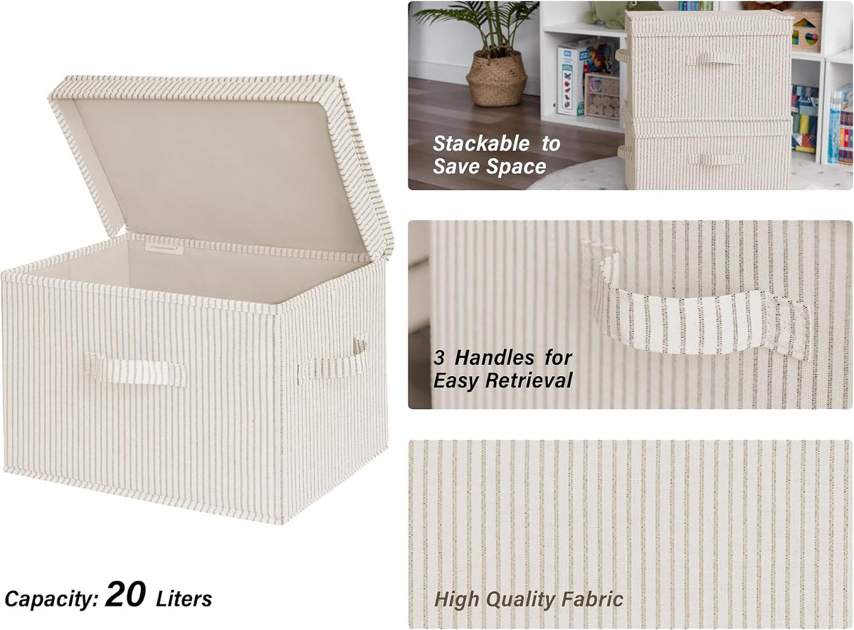 StorageWorks Fabric Storage Bins with Lids, Closet Storage Bins