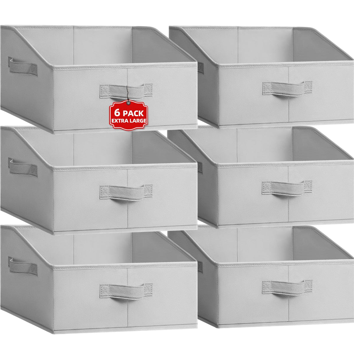 Criusia Closet Organizers Bins 4 Pack - Large Collapsible Shelf Organizer with Handles - Fabric Trapezoid Home Organization and Storage Baskets for Organizing Clothes Toy Blanket Towel Purse Hats