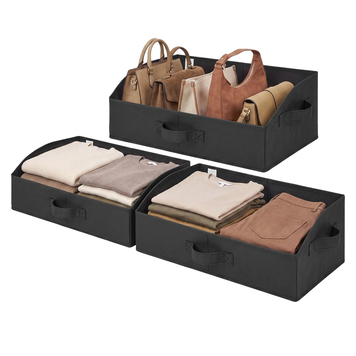 GRANNY SAYS Purse Organizer for Closet, Large, Gray, 3-Pack