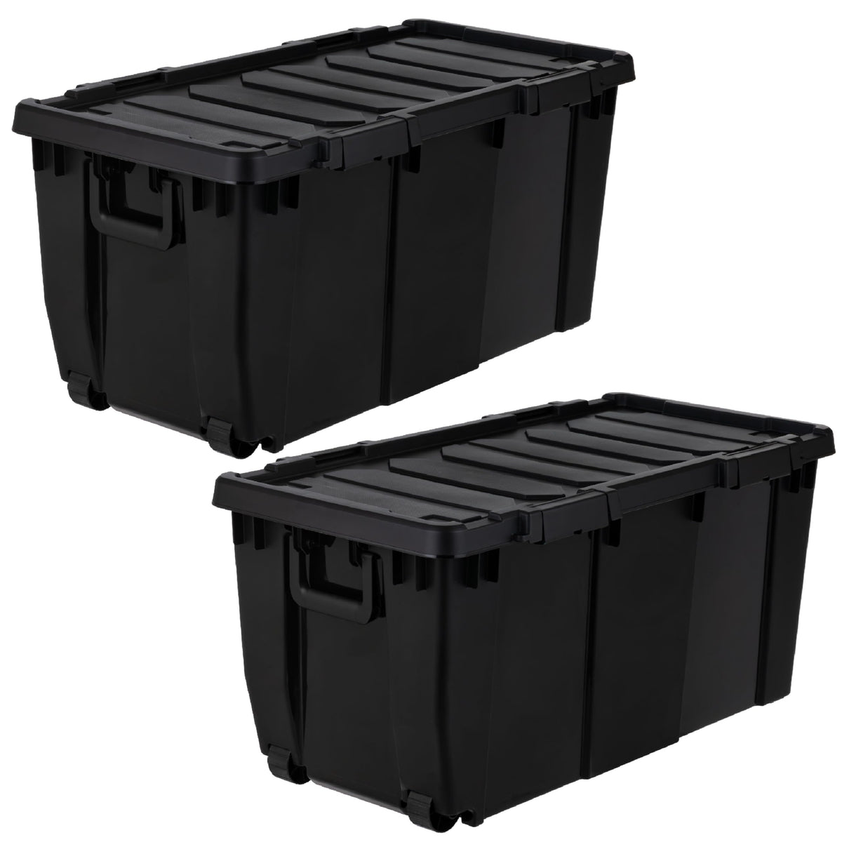 IRIS USA 6-Pack 20 Gal Heavy Duty Lockable Storage Totes with Lids, Black