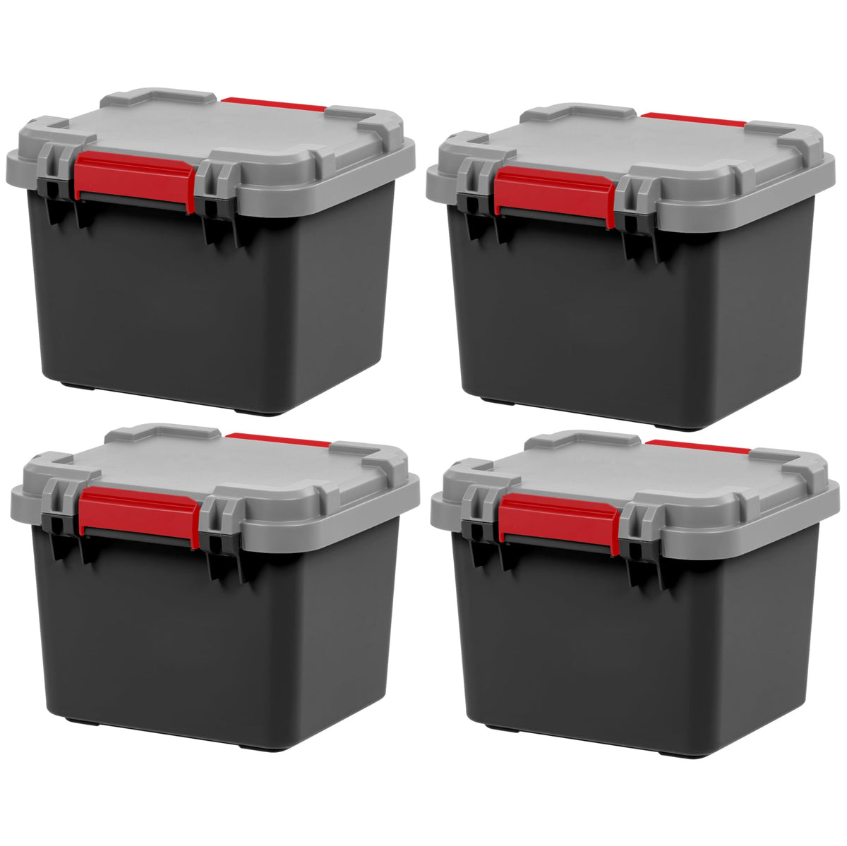 IRIS USA 6-Pack 20 Gal Heavy Duty Lockable Storage Totes with Lids, Black