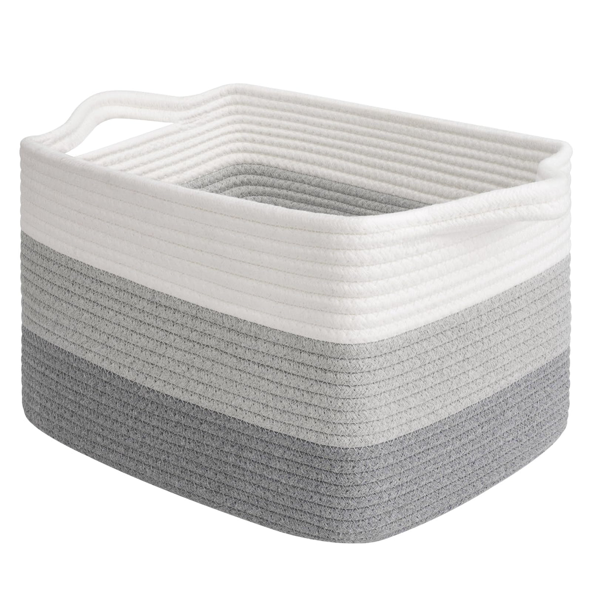 Goodpick Woven Storage Basket for Shelves, 13" x 10" x 9", Black Jute
