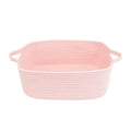 XUANGUO Medium Woven Cotton Rope Storage Basket with Handles, Rust