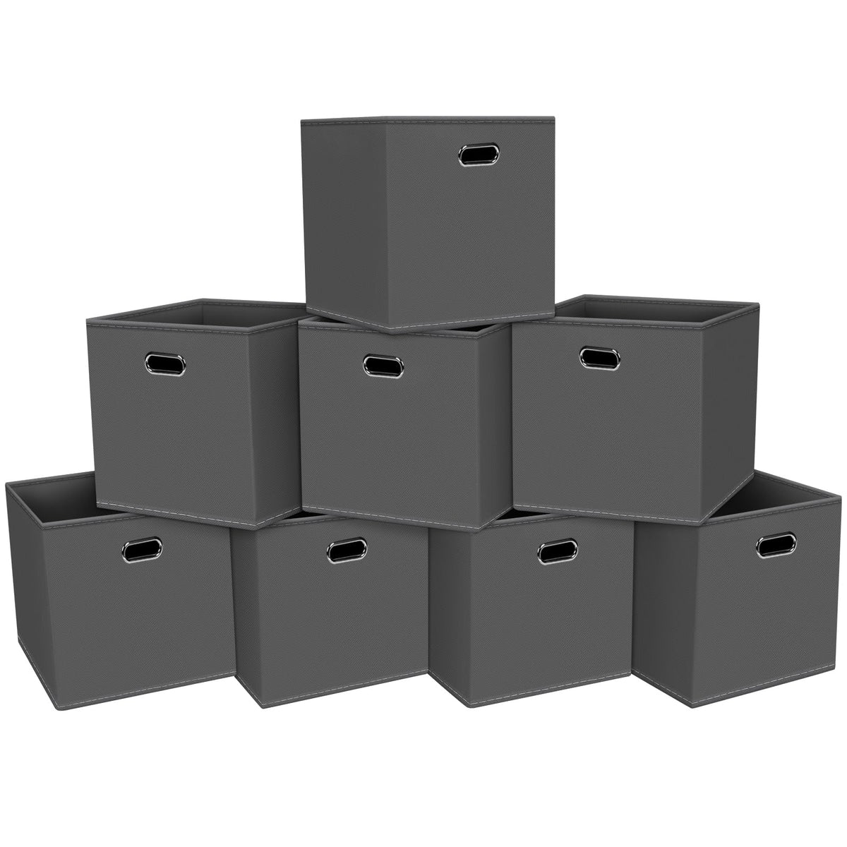 Fabric Cloth Storage Bins,Cube Organizer with Dual Handles Foldable Baskets for Home Bedroom,Set of 3, Black