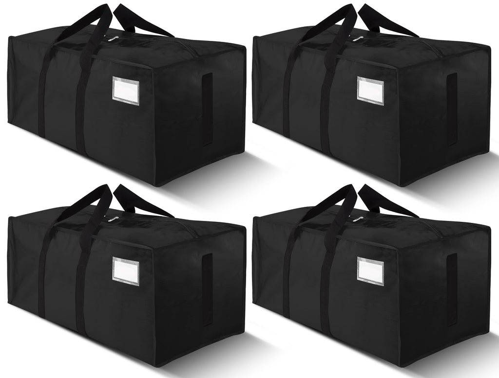 HOMESURE Supports 200lbs Heavy Duty Moving Bags - Strong Zipper & Wrap-Around Handles - Water-Resistant Storage Totes, Durable Alternative to Moving Boxes - 8 Pack - Semi-Transparent