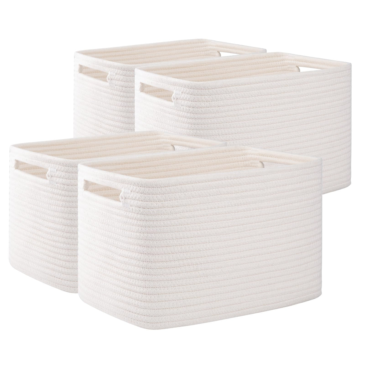 OIAHOMY 4 Pack Storage Baskets for Organizing 15L Cube Storage Bins Brown