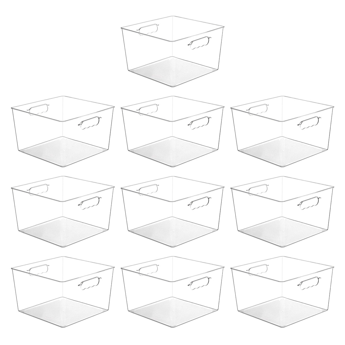Vtopmart 4 Pack Extra Large Clear Storage Bins, 11x11 Cube Organizer