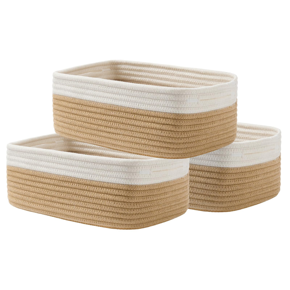 KALLAX Small Woven Storage Basket for Organizing, 12 x 8 x 4.5 inch, 3 Pack