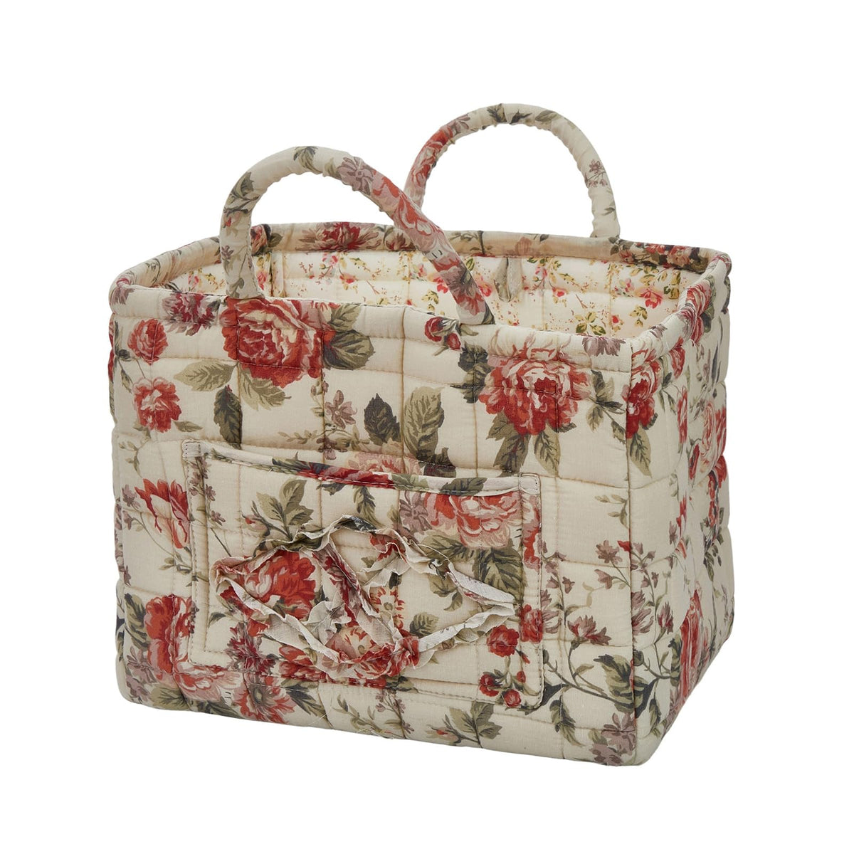Boho Fabric Storage Basket, Large Capacity Laundry Basket, 12.2'' x 10.23'' x 10.23'' Collapsible Laundry Hamper with Easy Carry Handles (B Multi-Color 1, L)
