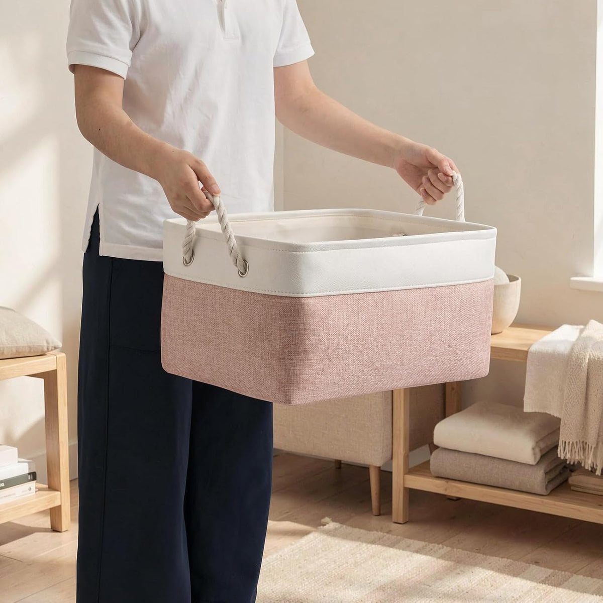 15.7x11.8x8.26 Inch Fabric Large Storage Bins with Handles 3 Pack