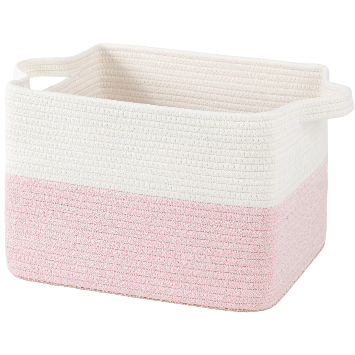 OIAHOMY Woven Storage Basket, Small Baskets for Organizing Brown & White