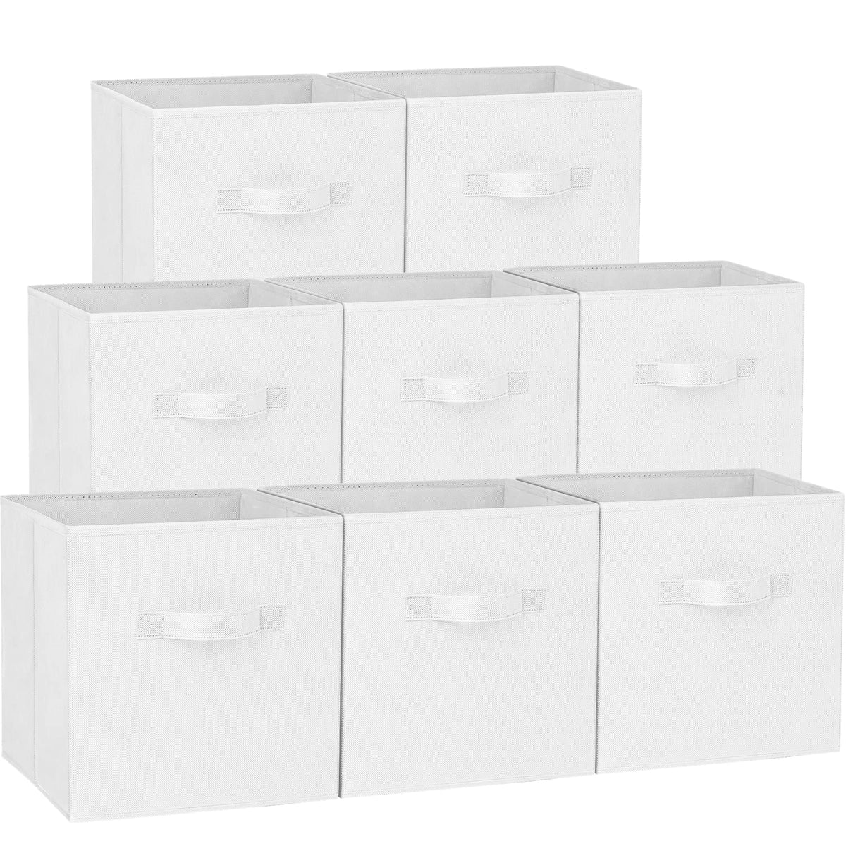 Criusia Storage Cubes - 11 Inch Heavy Duty Fabric Closet Bins for Shelves, Cube Organizer - 8 Pack Collapsible Decorative Storage Bins Baskets for Organizing Clothes Blankets Toys (Grey)