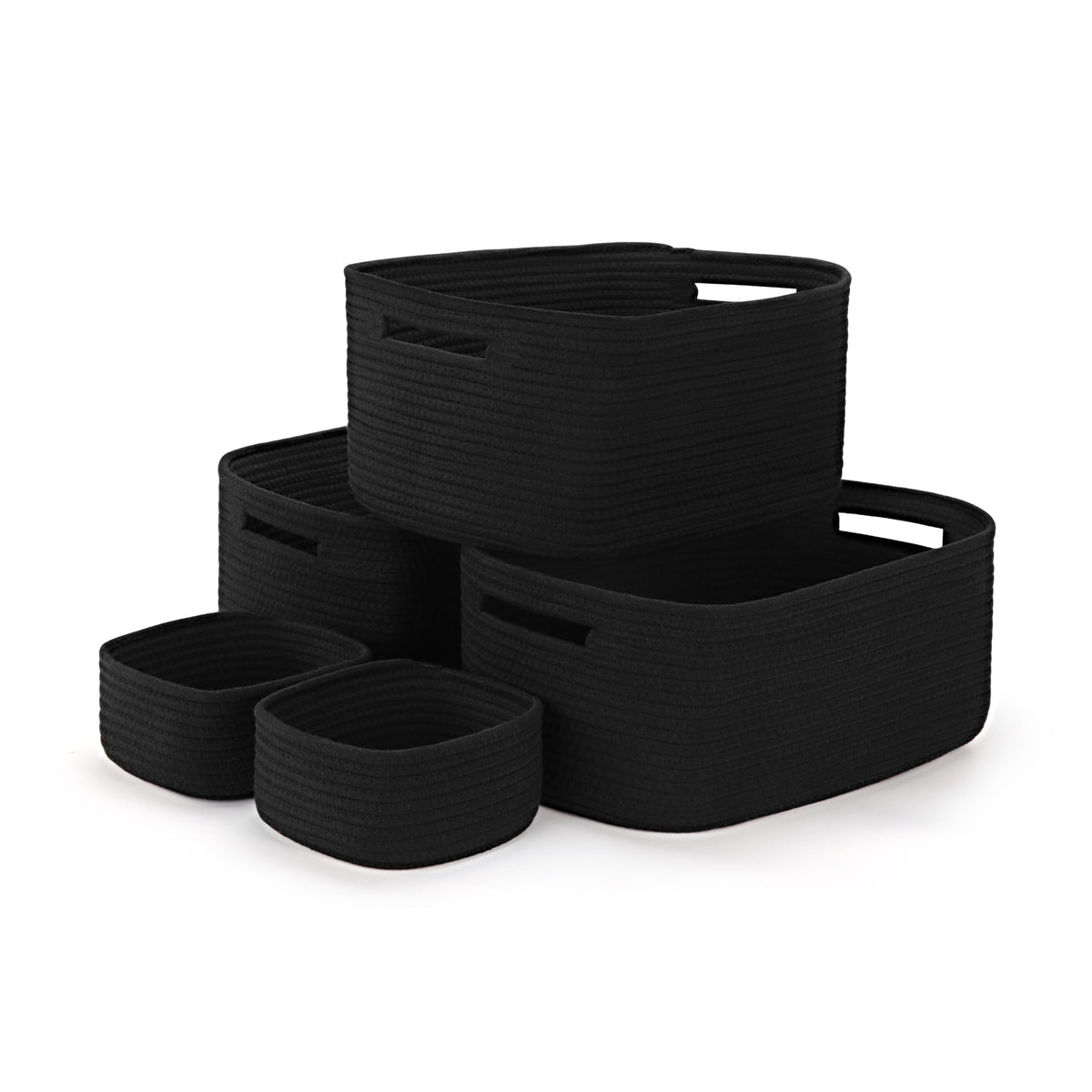 5 Pack Storage Baskets for Shelves, 17"x13"x7.5" & 7"x7"x3.5"