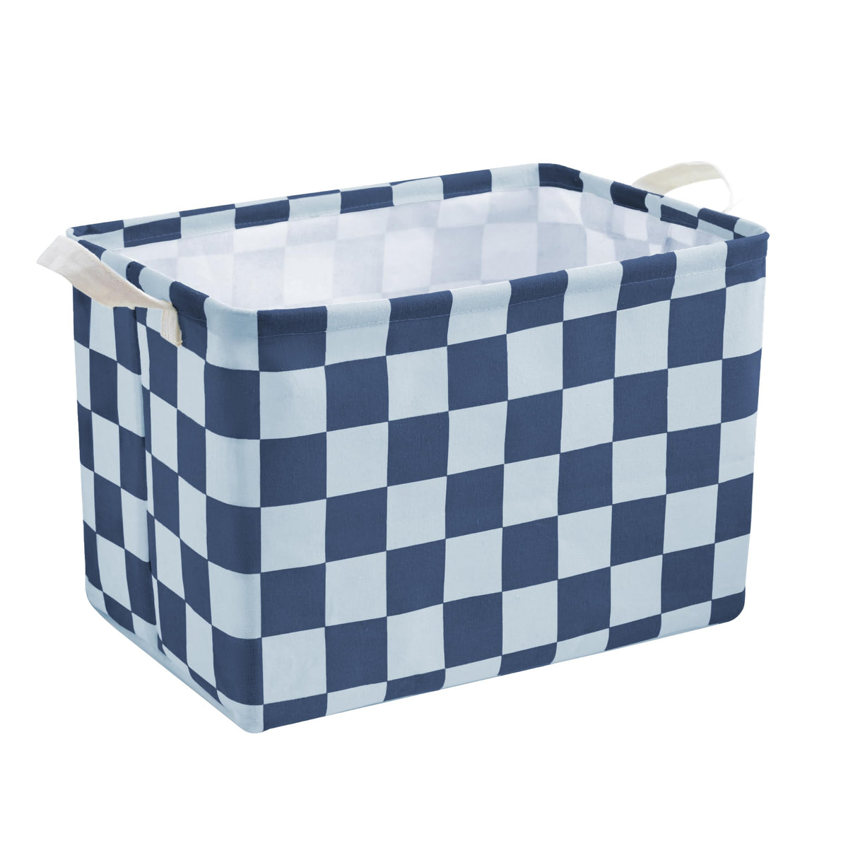 Ohocut Sage Green Checkered Canvas Basket, Rectangular Organizing Decorative Storage Basket for Kids, Dog Toy, Cute Aesthetic Checkered Room Decor for Home, Kitchen, Bedroom, Classroom, Shelves