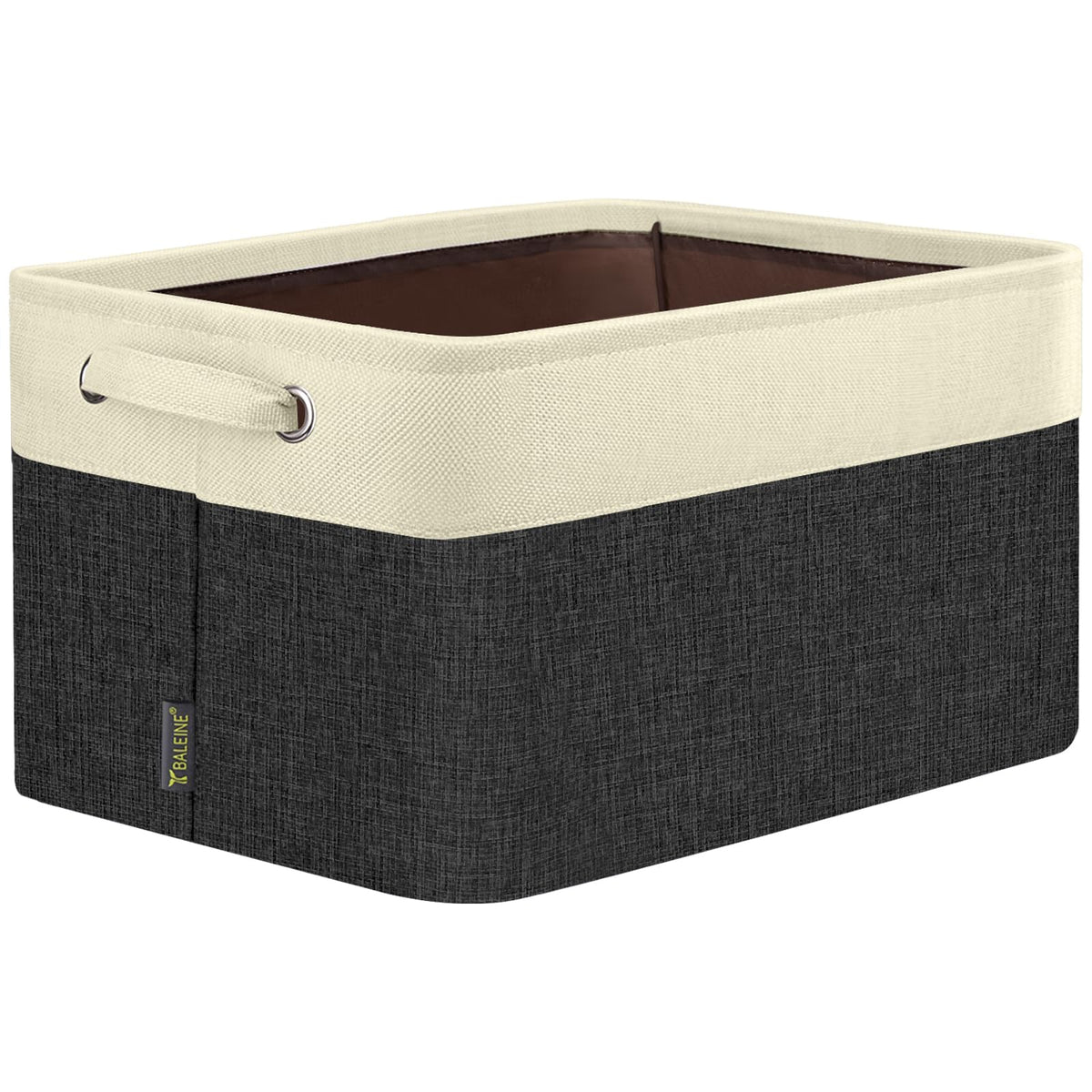 BALEINE 3 Pack Fabric Closet Storage Bins for Shelves, Linen Closet Organizers and Storage, Decorative Baskets for Organizing, Shelf, Clothes, Home, Office (Grey, 15"x11"x9.5")