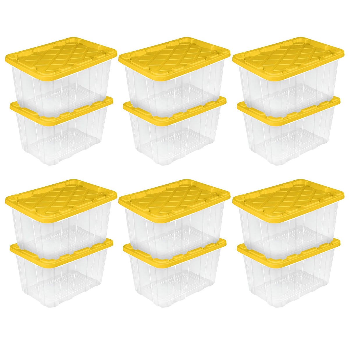Sterilite Industrial Storage Tote with Lids for Garage, 38 Gallon, 4-Pack