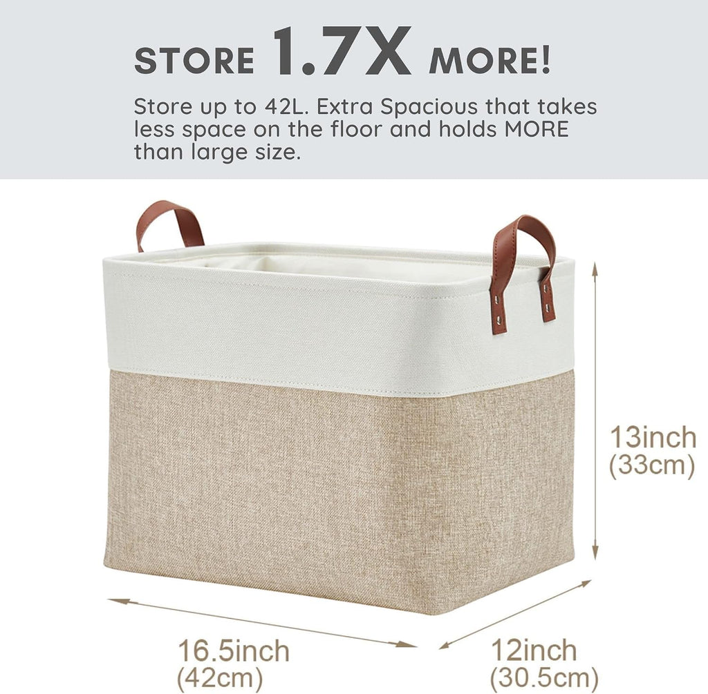 DECOMOMO Fabric Storage Bins, Extra Large Storage Baskets with Handles
