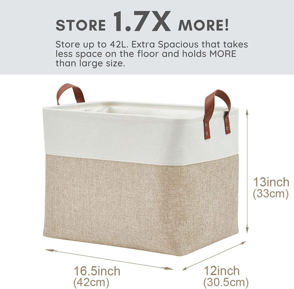 DECOMOMO Fabric Storage Bins, Extra Large Storage Baskets with Handles