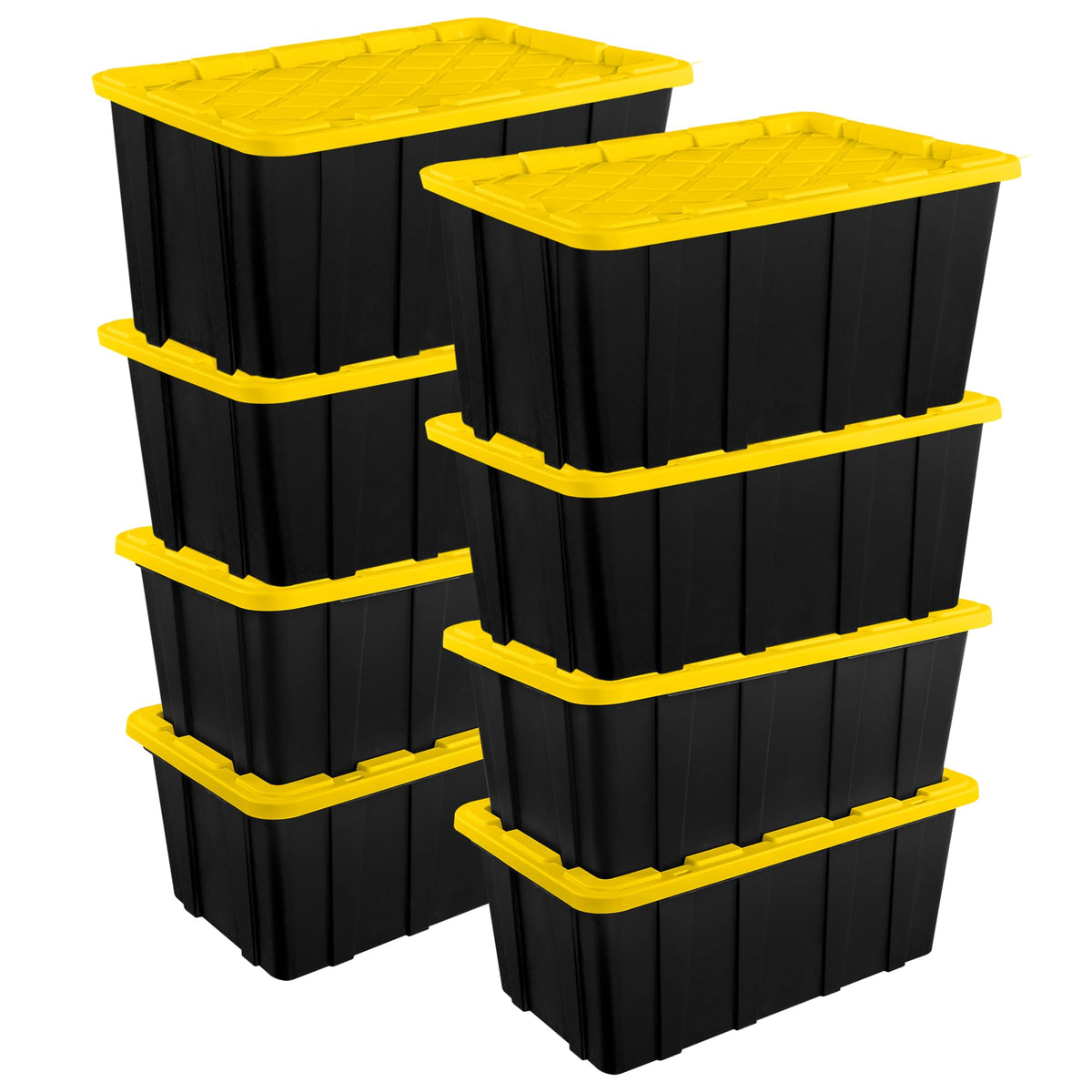 Sterilite Industrial Storage Tote with Lids for Garage, 38 Gallon, 4-Pack