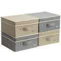 YueYue Cloth Foldable Fabric Bins Box Storage - 2 Pack 12.4 X 12 X 6.7 Inch Storage Bins With Lids Organizer Basket Gray - Bins Storage Shelves Closet Boxes Pack Collapsible