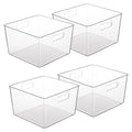 Vtopmart 4 Pack Extra Large Clear Storage Bins, 11x11 Cube Organizer