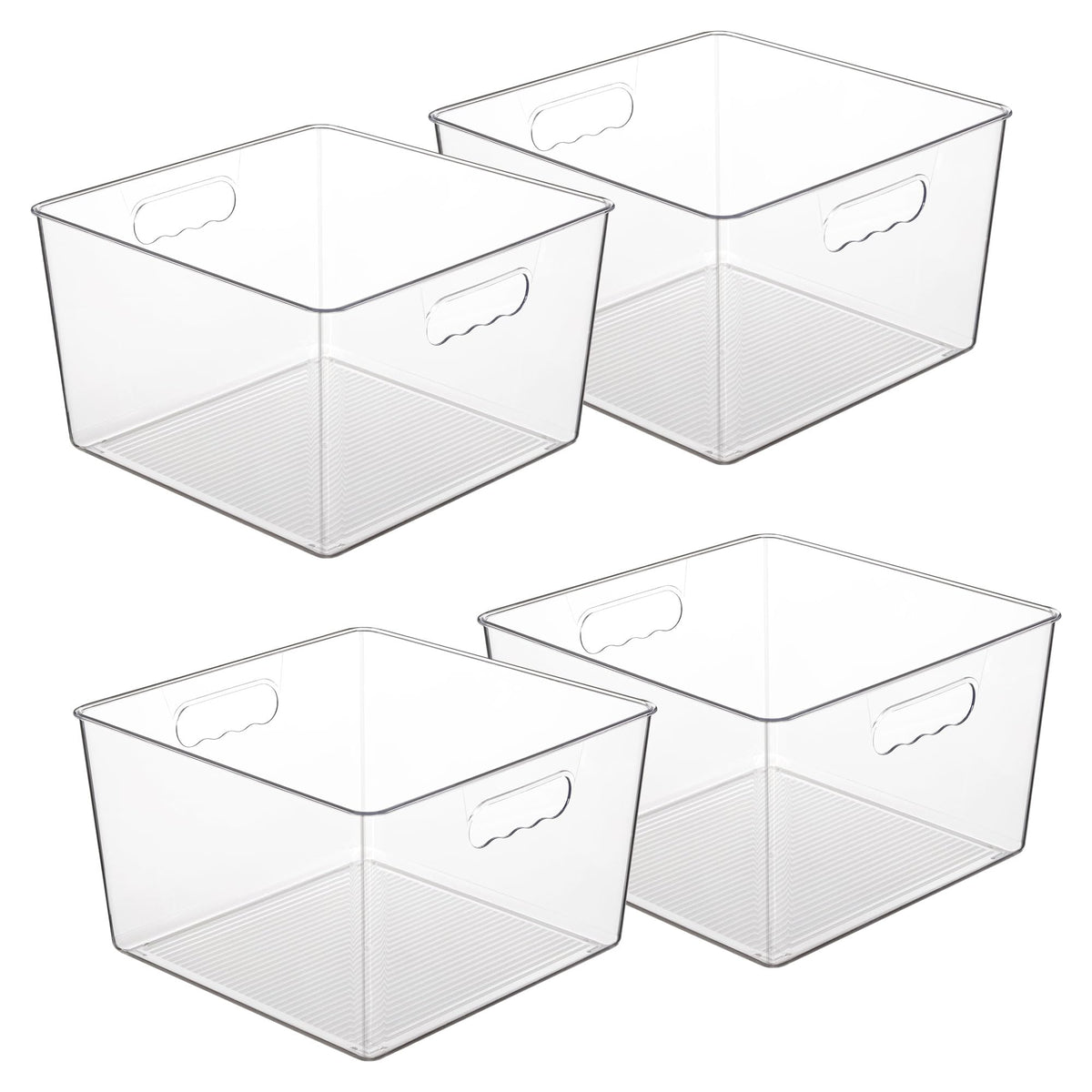 Vtopmart 4 Pack Extra Large Clear Storage Bins, 11x11 Cube Organizer