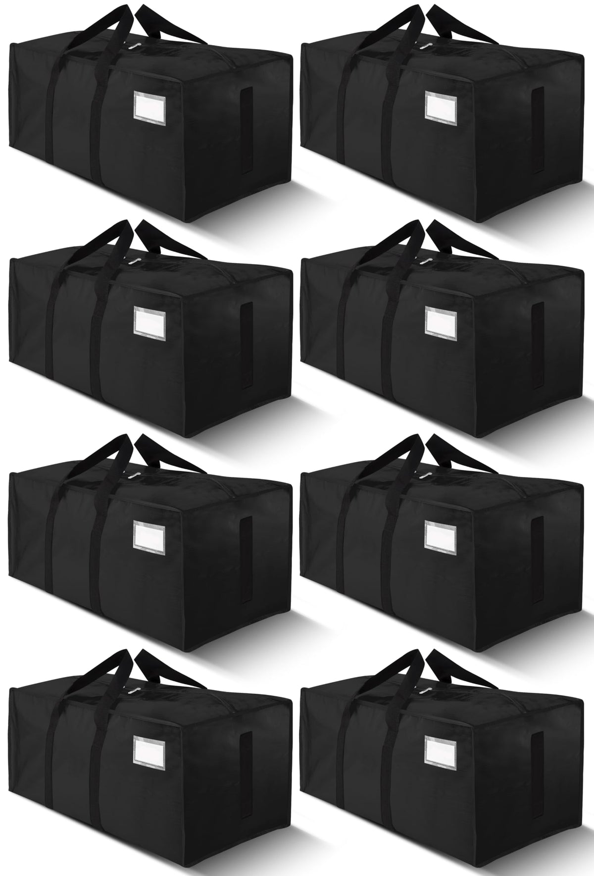 HOMESURE Supports 200lbs Heavy Duty Moving Bags - Strong Zipper & Wrap-Around Handles - Water-Resistant Storage Totes, Durable Alternative to Moving Boxes - 8 Pack - Semi-Transparent