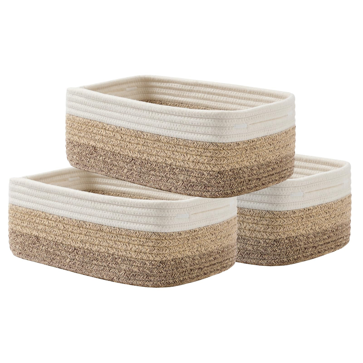 KALLAX Small Woven Storage Basket for Organizing, 12 x 8 x 4.5 inch, 3 Pack